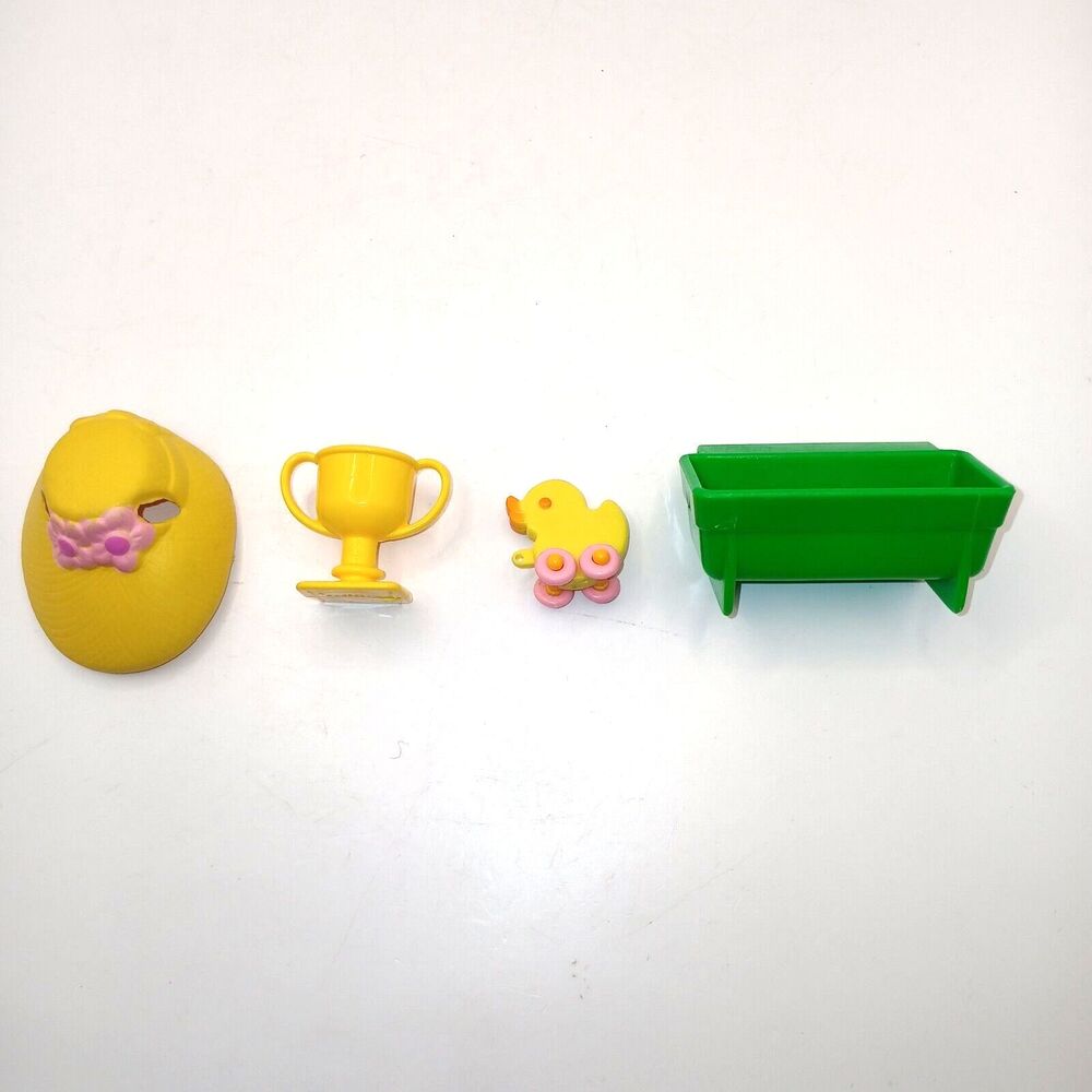 My Little Pony Lot of 4 Accessories Hat Loving Cup Duck Pull Toy & Feed Trough